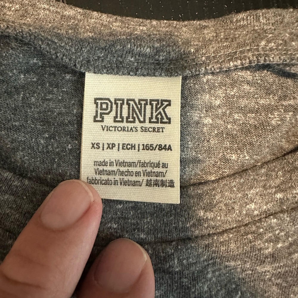 PINK Women’s Gray Short Sleeve Tshirt Size XS - Picture 8 of 9